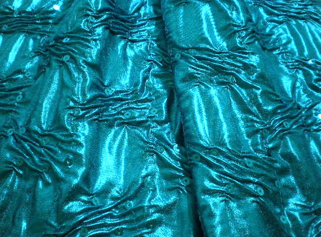 3.Turquoise Crincle Lame With Sequins